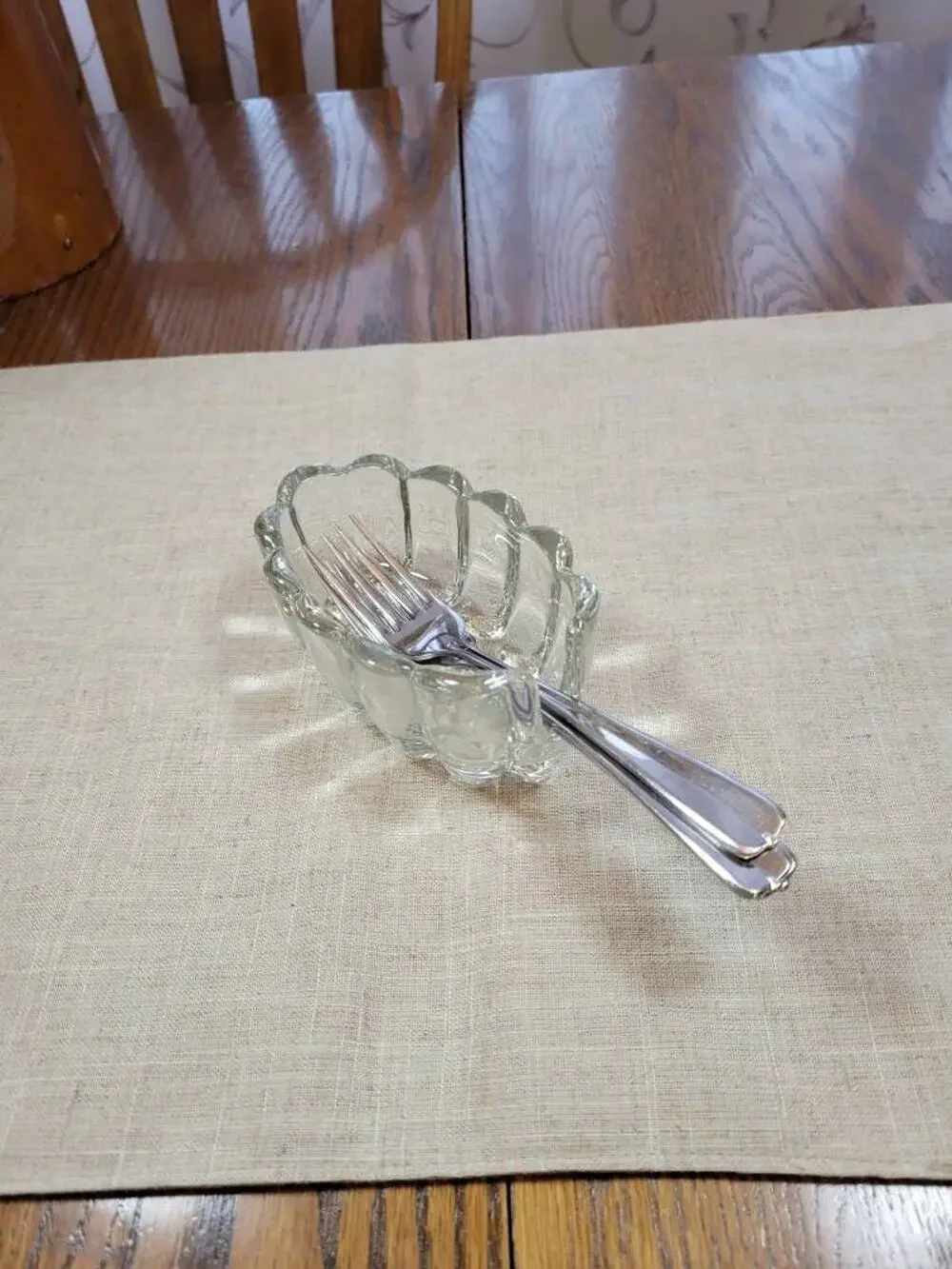 Vintage Princess House Crystal Buffet Flatware Spoon Fork Holder Caddy Rest 438